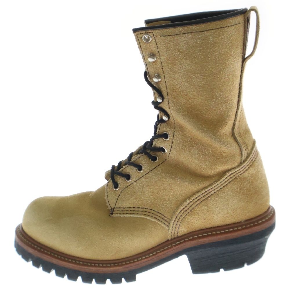 RED WING (レッド ウイング) 9211 縦長タグ スウェード レザー レースアップ ロガーブーツ ベージュ