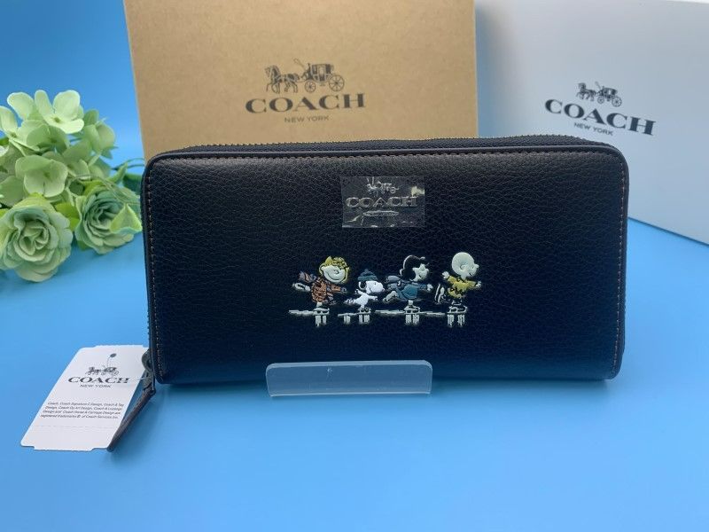 コーチ 長財布 COACH 財布 スヌーピー コラボ ブラック 黒 ラウンドファスナー ウォレット プレゼント 贈り物 ロング ジップ 新品未使用 ファッション 16122B C213Z-25