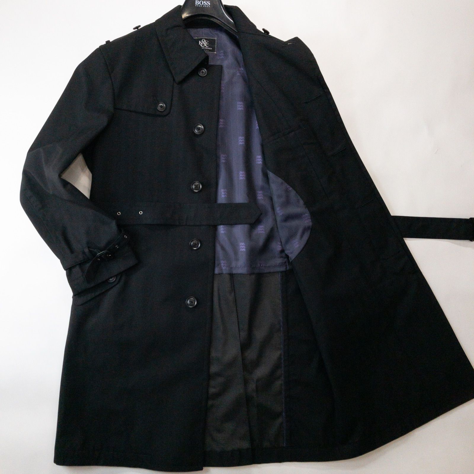 訳あり】ケントアンドカーウェン KENT&CURWEN ロングトレンチコート