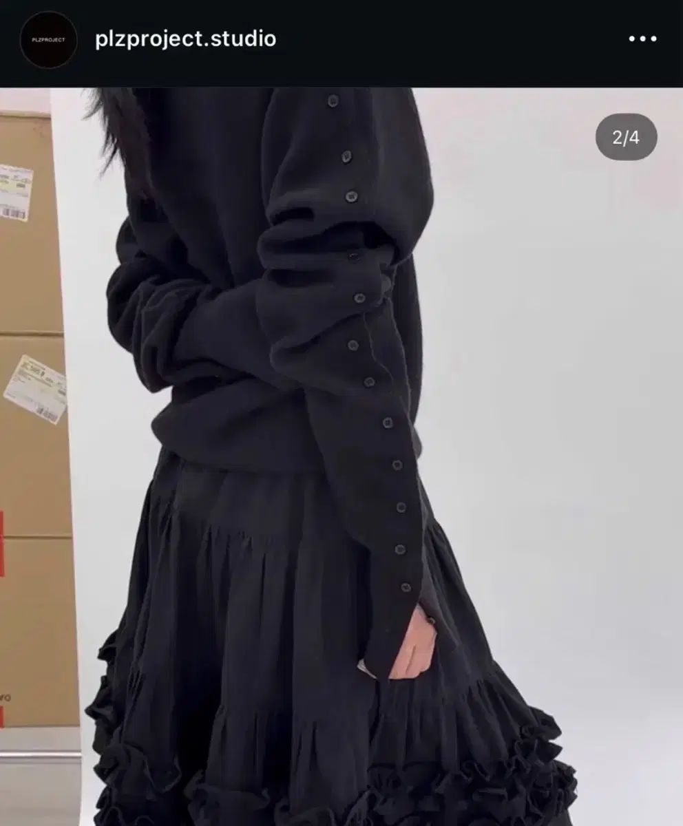 PLZPROJECT ボタン ニット ブラック