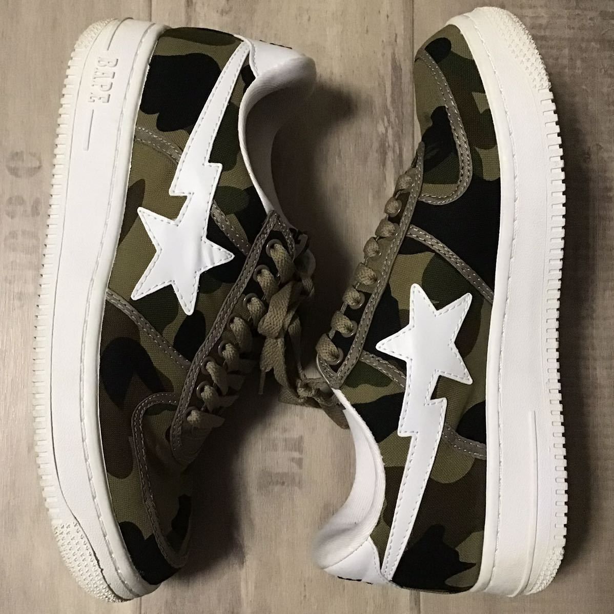 Canvas × レザー BAPESTA スニーカー 27cm US9 1st camo a bathing ape