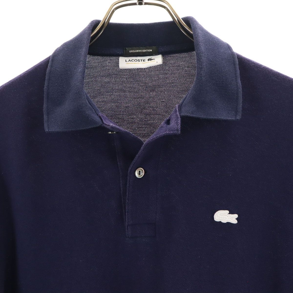 新品 未使用 タグ付き LACOSTE ラコステ 半袖ポロシャツ ネイビー 金 LACOSTE ラコステ 日本製 半袖 ポロシャツ 3 ネイビー 鹿の子