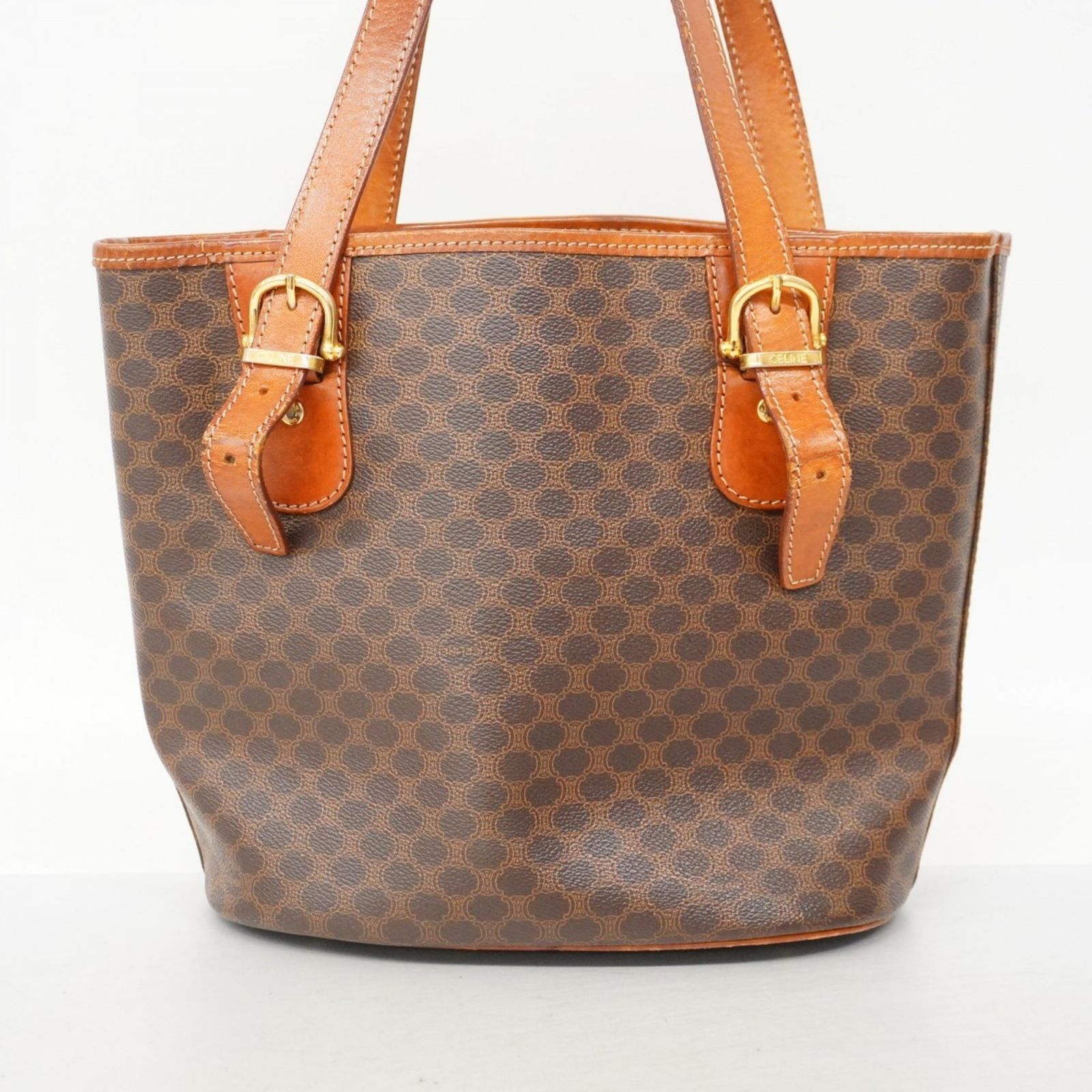最終値下げ！CELINE セリーヌ マカダム トートバッグ ブラウン【美品】 CELINE セリーヌ マカダム A4 トートバッグ ブラウン vintage