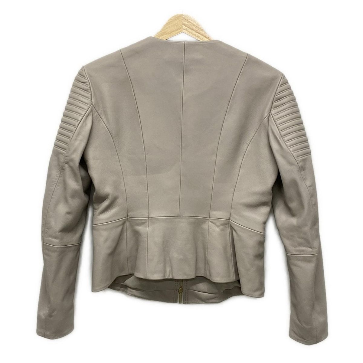 HUGOBOSS ヒューゴボス ライダースジャケット サイズUK 8 レディース - グレーベージュ 長袖 レザー 春 秋