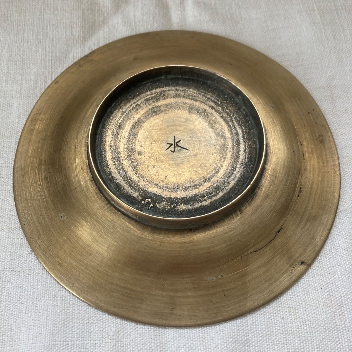韓国 李朝 真鍮 皿① 祭器 高杯 脚付盤 朝鮮工芸 骨董 古道具 古物