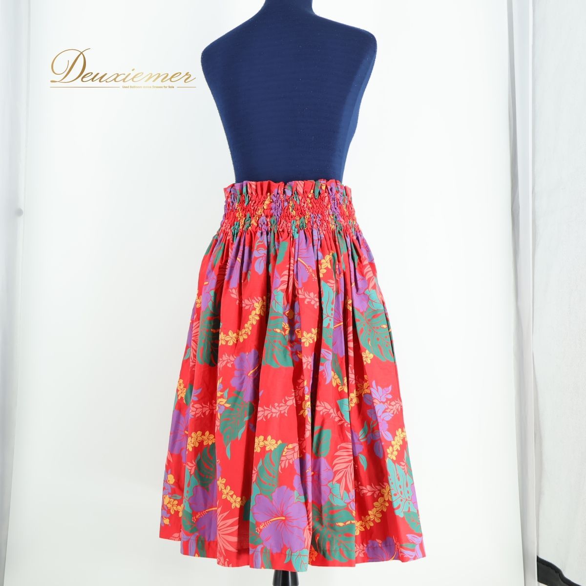 リバーシブルパウスカート 紫色 花柄 THE FIRST パウスカート 紫と