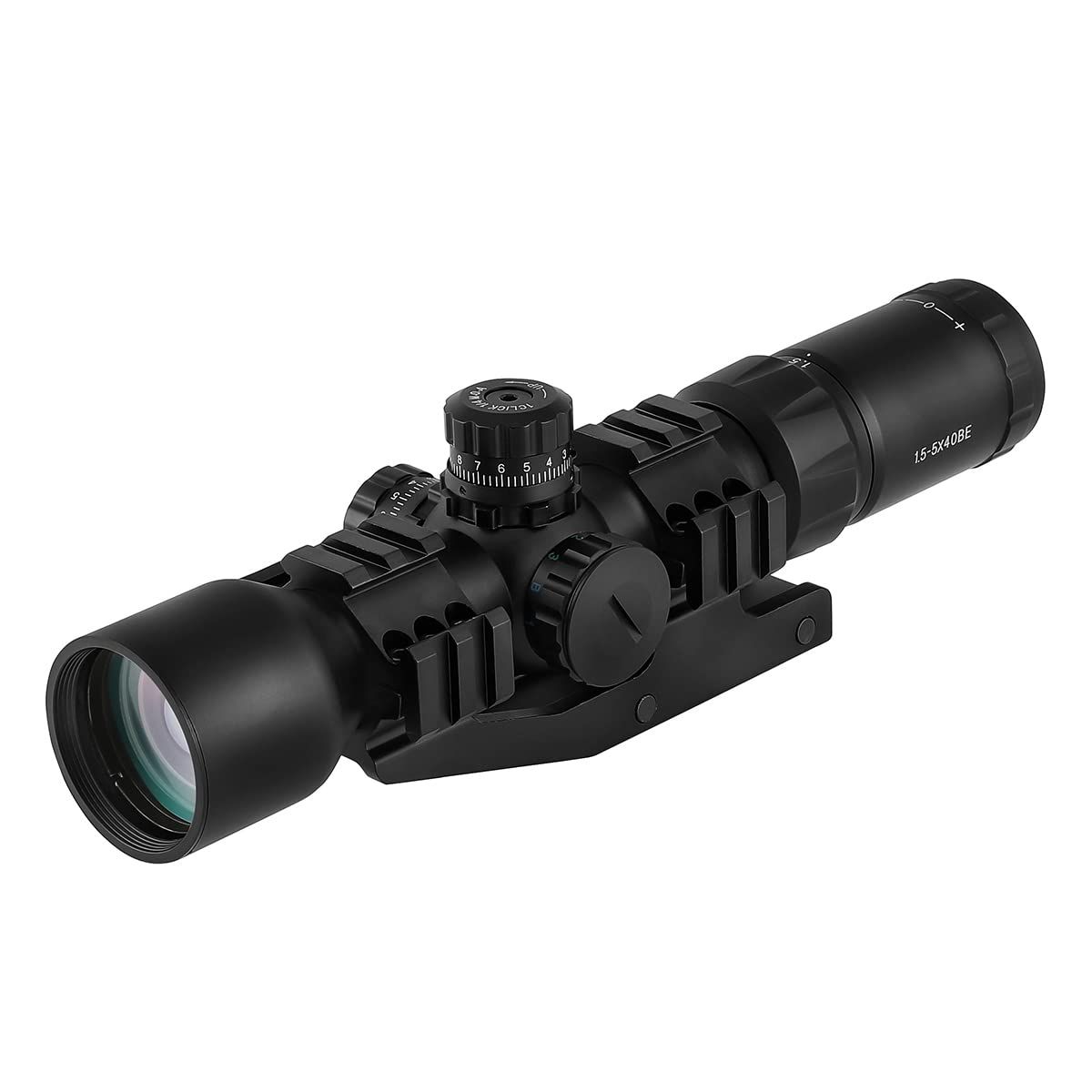 1.5-5X40BE ショート ライフルスコープ　美品 匿名配送】1 5-5x40BE 可変倍率 ライフルスコープ Scoking