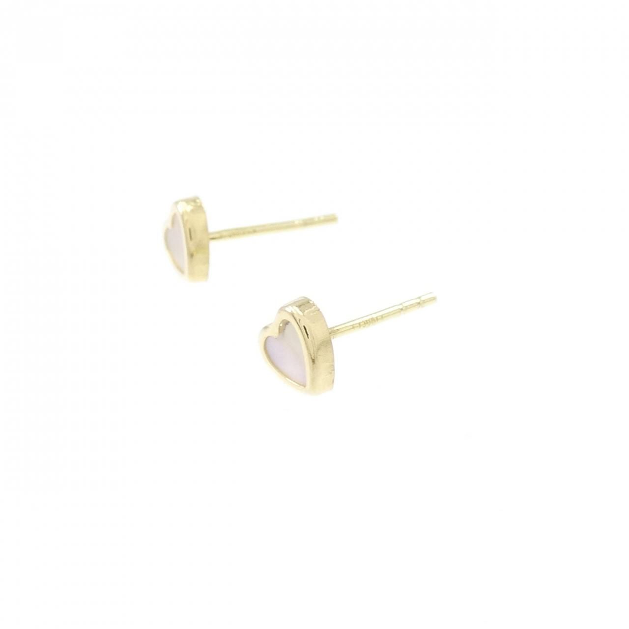 新品】750YG ハート マザーオブパール ピアス - メルカリ 
