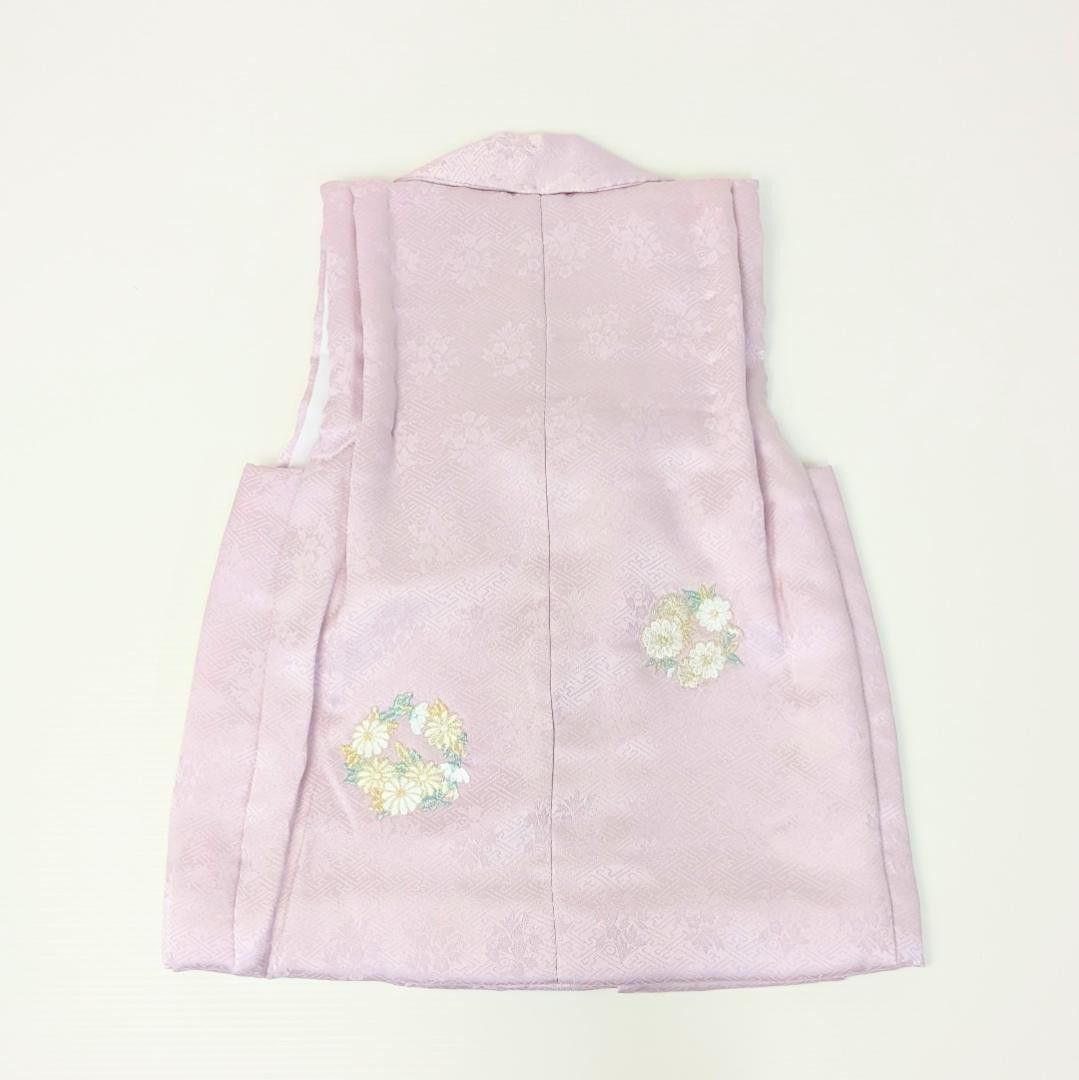 七五三 3歳 女の子 被布コート 単品 くすみ ピンク 刺繍 SH10-4