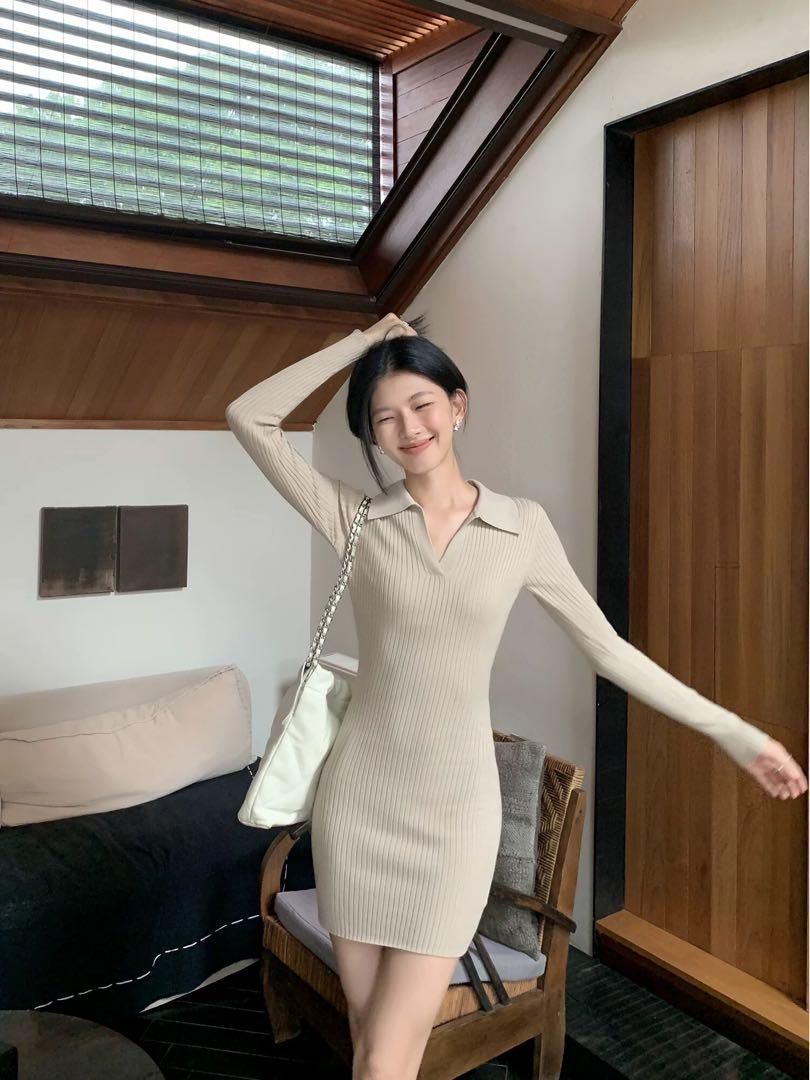 ♥ セクシー Vネックミニワンピース 春用 タイトデザイン デートや女子会に最適