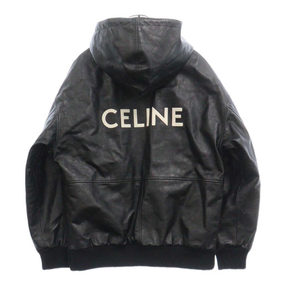CELINE バックロゴフーディー ブラック Mサイズ CELINE (セリーヌ) 21AW バックロゴ オーバーサイズ カーフ