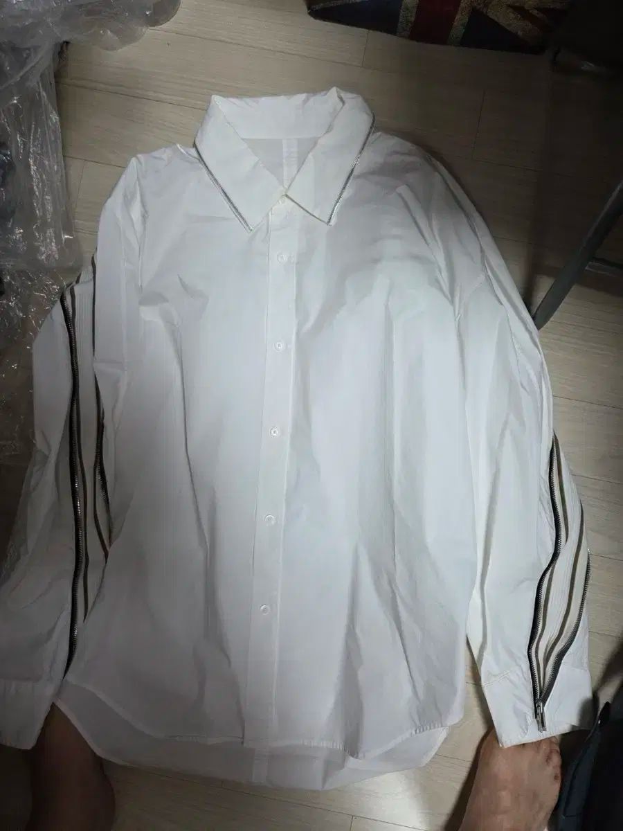 SYSTEM homme システムオム 白 オーバーサイズ ジッパー ジャケット 射精 シャツ 100 サイズ