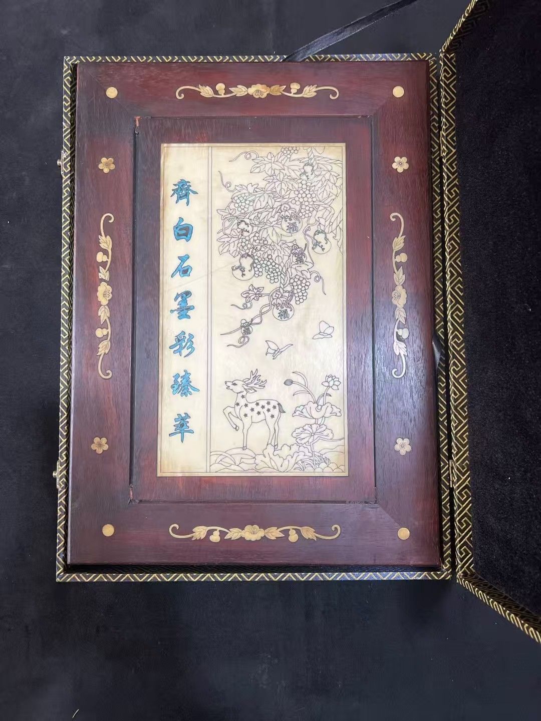 中国古美術. 旧蔵.齊白石款.短冊.精美圖冊.手描き.書道品.賞物