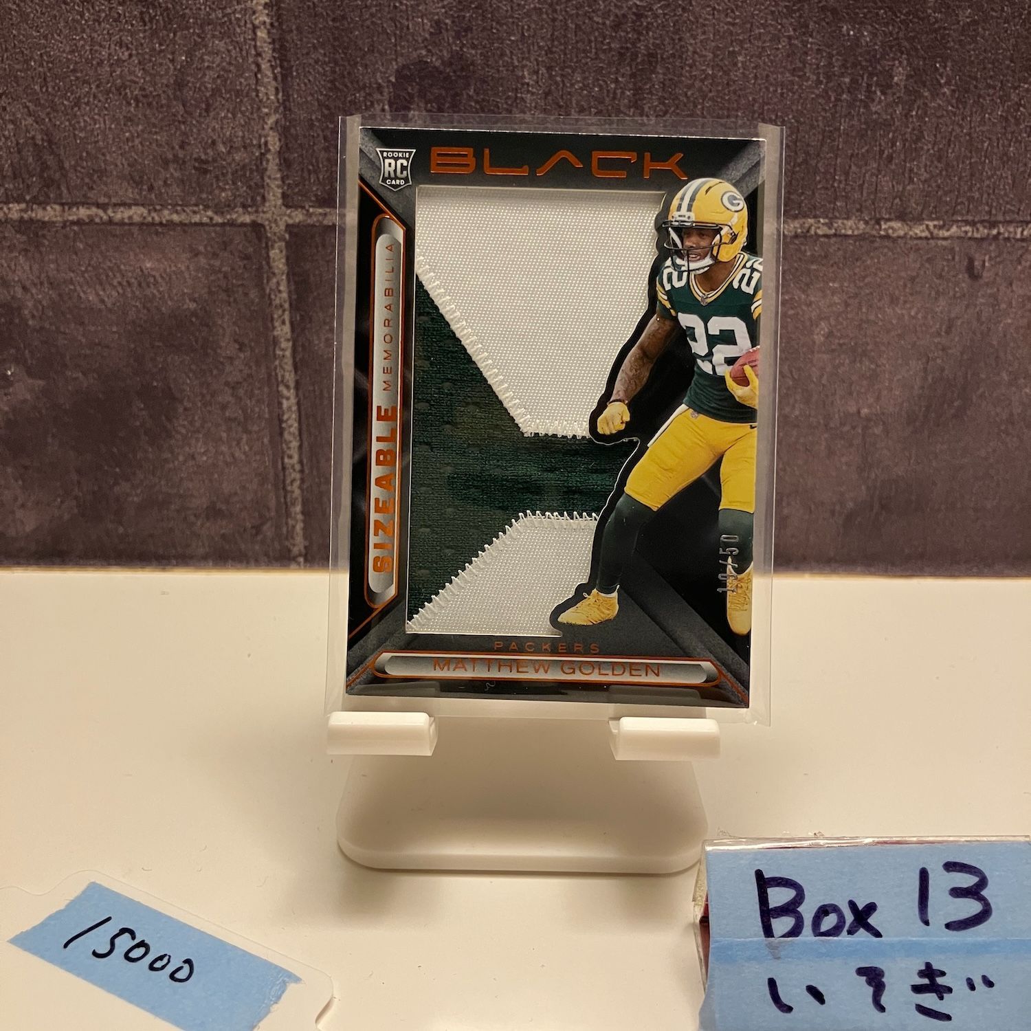 2025 Panini Black Matthew G en 19 50 Green Bay Packers Sizable Memorabilia パッチ RC ルーキー Rookie カード