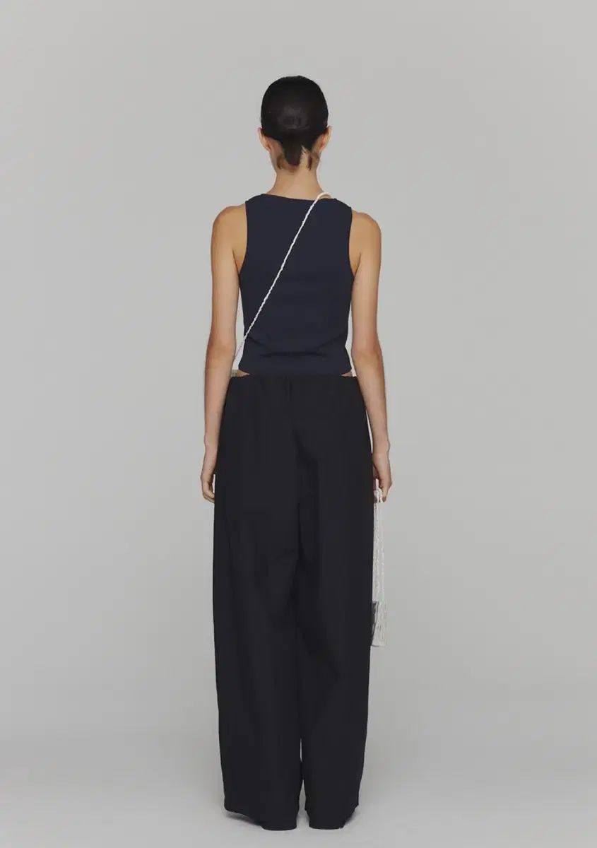 Cotten banding wide pants