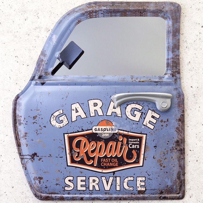 ウォールミラー（壁掛け鏡） 「GASOLINE」 鏡 アンティーク 木製