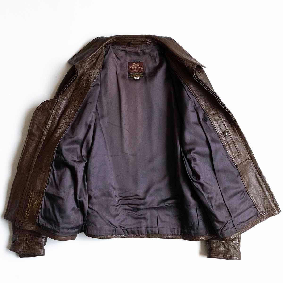 Willis & Geiger ブラウンレザーコート 40 LONG Willis & Geiger ブラウンレザーコート 40 LONG