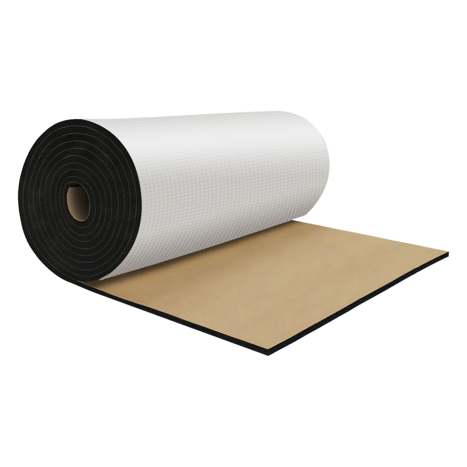 X AUTOHAUX 197mm 5mm 0.91sqft カーサウンドデッドナーマット アルミ箔グリッドヒートシールド素材 自己粘着 フード ボート エンジンカバー用 118.11”x39.37” シルバートーン