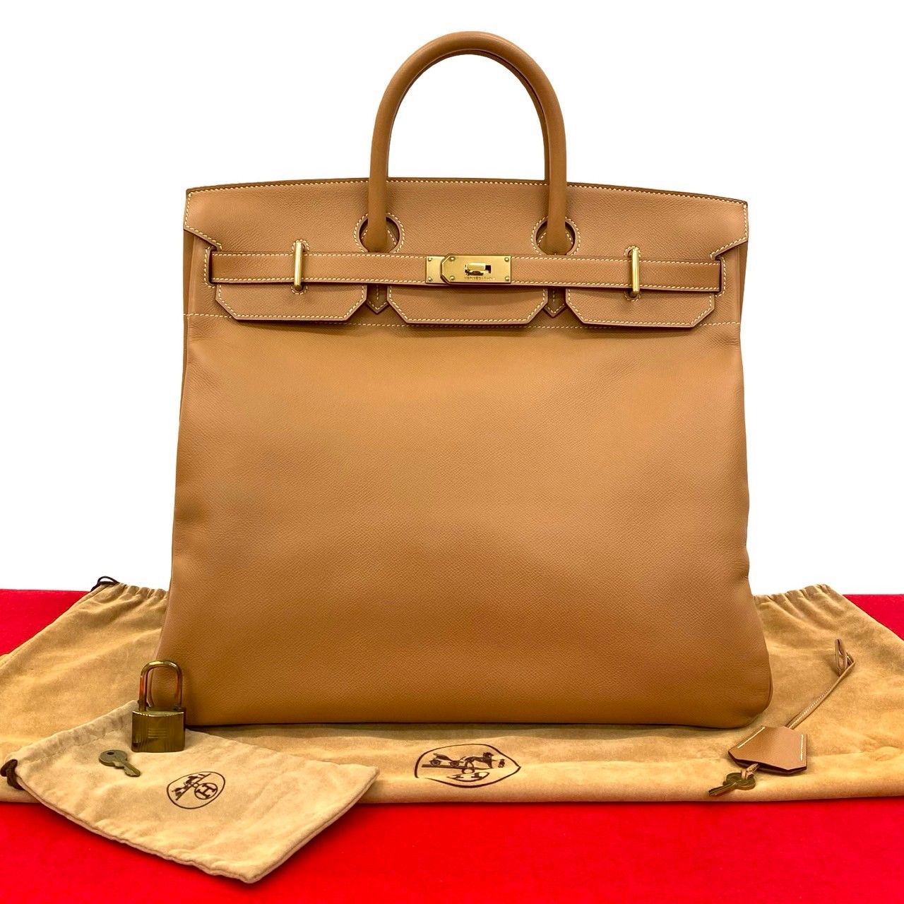 HERMES エルメス オータクロア 45 □A刻印 ゴールド金具 ハンドバッグ 