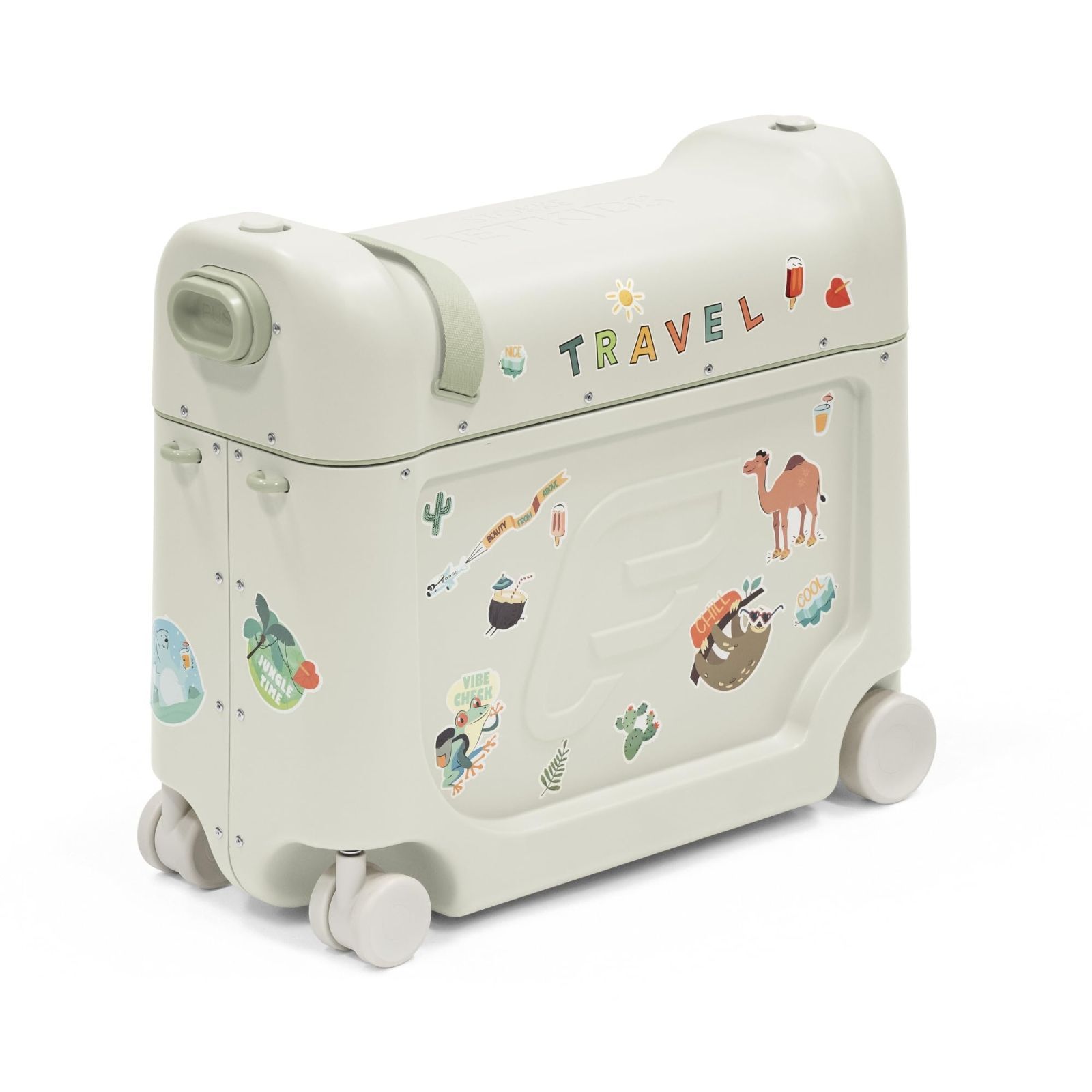 Stokke ストッケ ジェットキッズ キッズ スーツケース 子供用 本体 シーグリーン キャリーケース ベッドボックス 乗れる 座れる 旅行 飛行機 列車 収納 ステッカーセット付 ライドオン