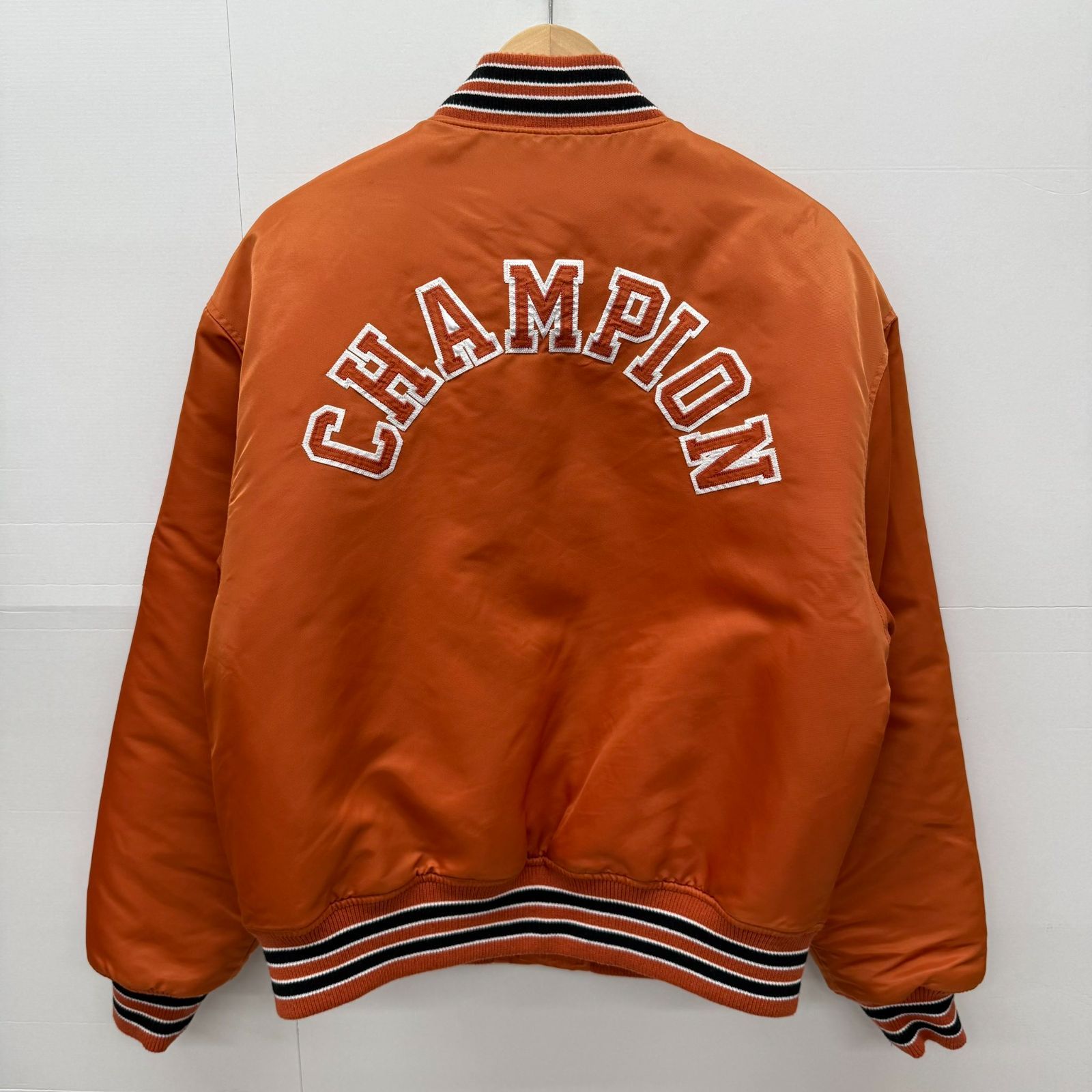 Champion スタジャン オレンジ 中古 チャンピオン スタジャン Mサイズ C8-N647 Champion メンズ