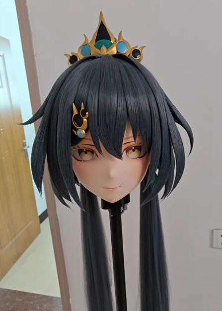 全頭マスク フルマスク ドール ヘッドロリータ人形 コスプレ 着ぐるみ 全頭マスク カツラ付き 月神OR フルマスク ドール ヘッド