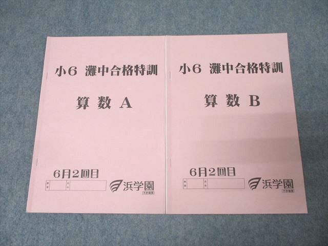浜学園 小6 灘中合格特訓 算数A/B 6月2回目 テキストセット 2023