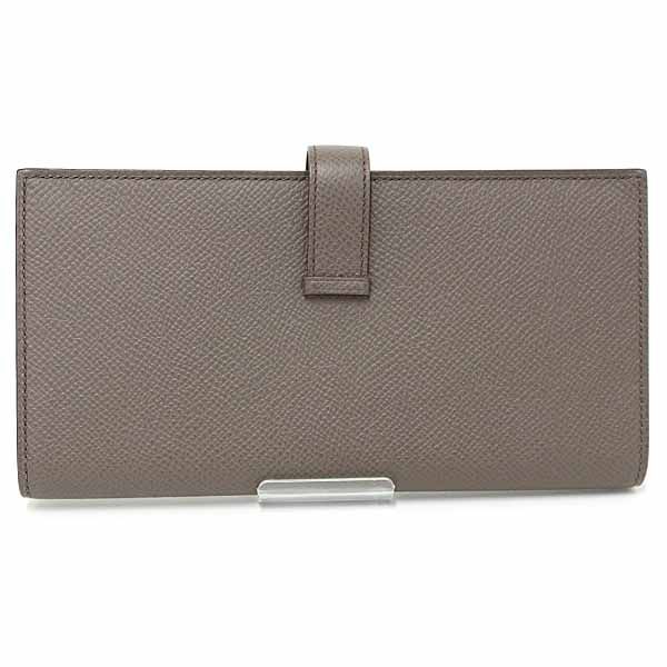 エルメス HERMES ベアンスフレ 長財布 エプソン Z刻印(2021年製) グリエタン シルバー金具 【中古】Sランク エルメス HERMES ベアンスフレ 長財布 エプソン Z刻印(2021年製