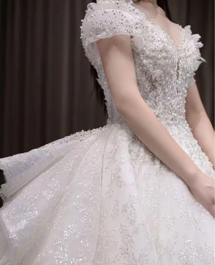 ウェディングドレス キラキラストーン＆パール プリンセスライン 25年