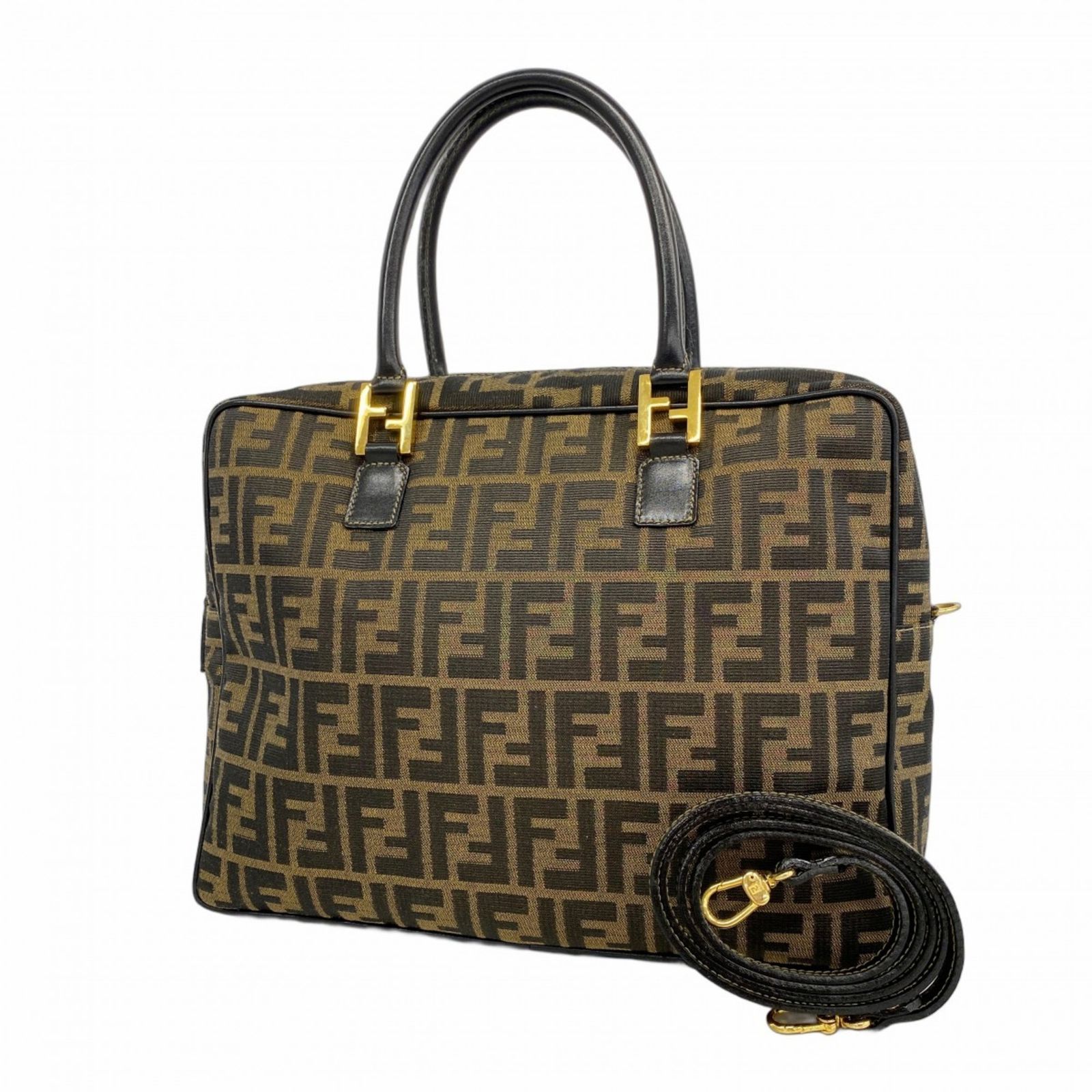 フェンディ Fendi フェンディ バッグ ズッカ ナイロンキャンバス ブラウン レディース