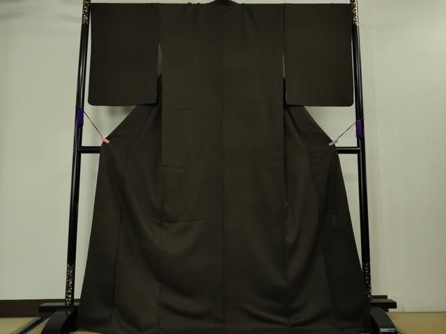 平和屋本店■極上　龍村晋謹製　お召　色無地　雲取名物裂地紋　黒紅色　逸品　DZAA4082kh5 平和屋本店□極上 龍村晋謹製 お召 色無地 雲取名物裂地紋 黒紅色 逸品