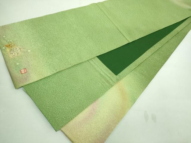 平和屋本店□極上 久保田一竹 幻の辻が花 太鼓柄袋帯 金通し地 逸品  