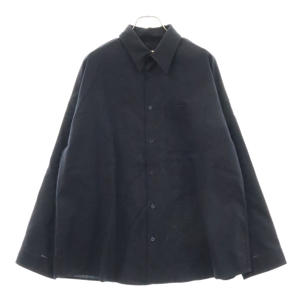 MARNI (マルニ) 19SS ウールトロピカルレギュラーカラーシャツ 長袖シャツ ネイビー CUMU0061A0