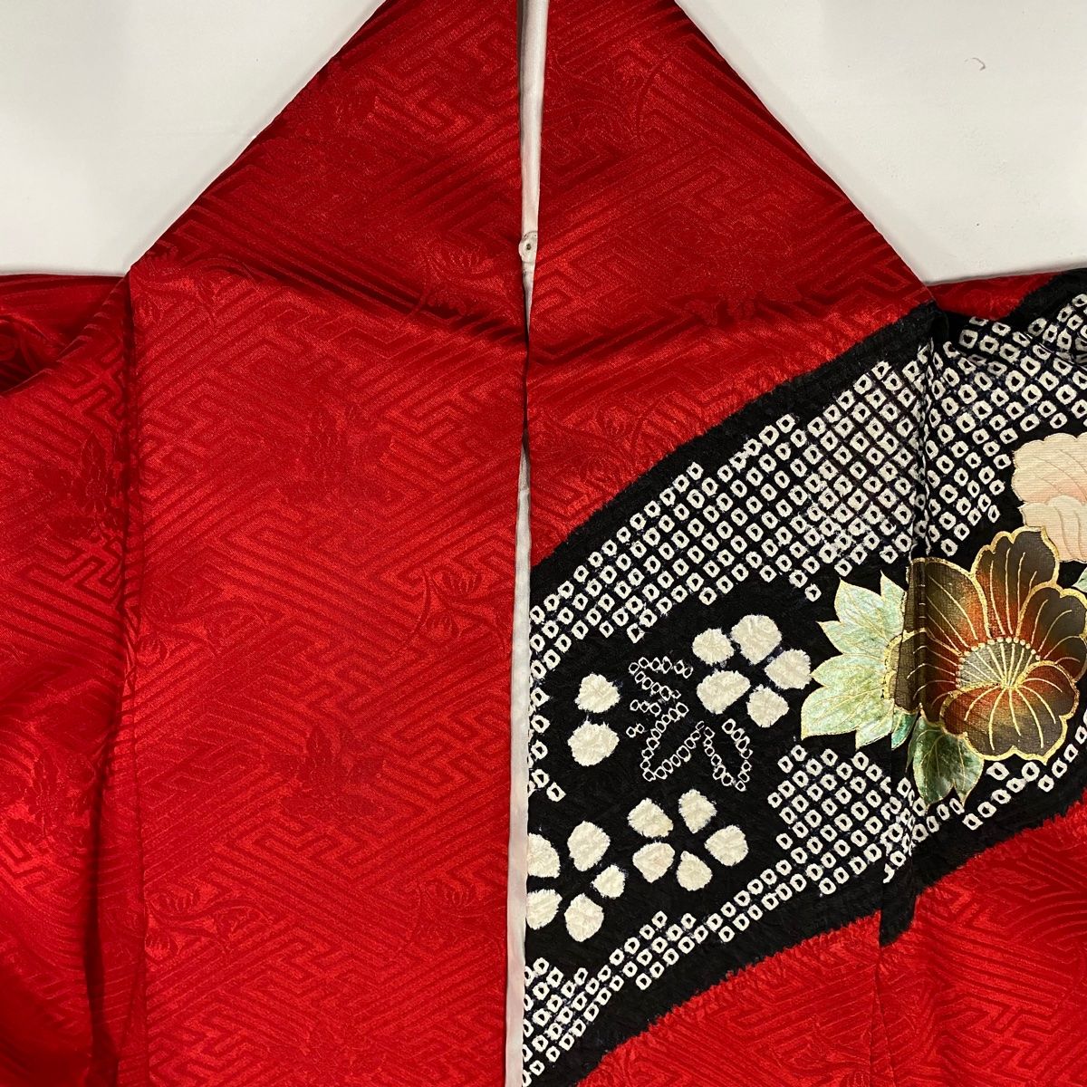 正絹訪問着 御所車花文 暈し染め 身丈167cm 裄67cm 振袖 身丈163cm 裄