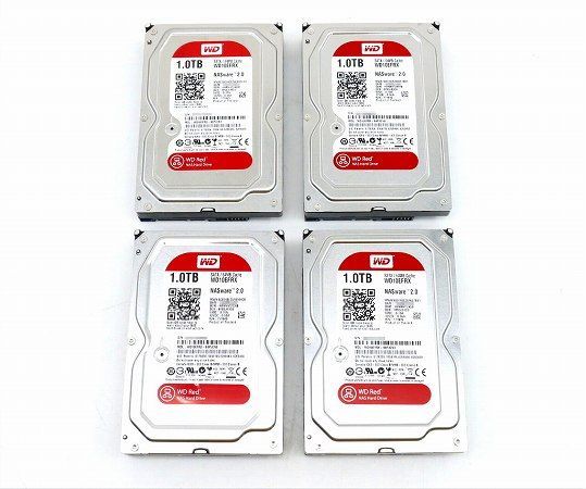 【4本セット】Western Digital WD Red WD10EFRX 1TB 3.5インチ NAS用 SATA HDD Crystal Disk Infoにて正常動作確認済み 中古