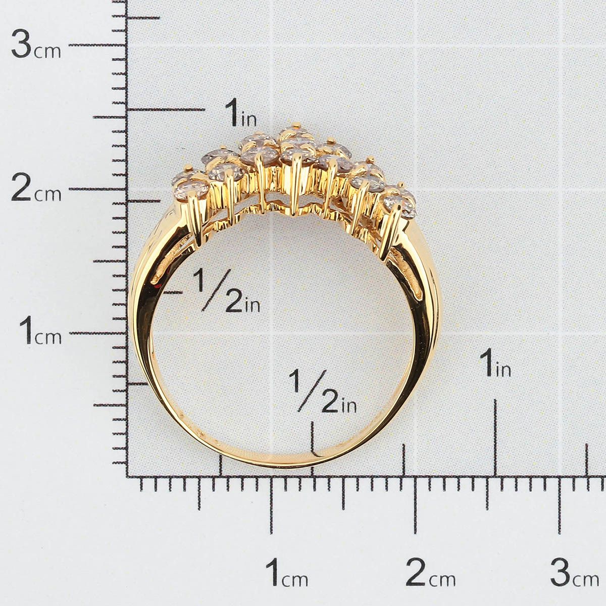 ジュエリーマキ MAKI V字リング 指輪 ダイヤモンド 1.04ct K18YG 15号