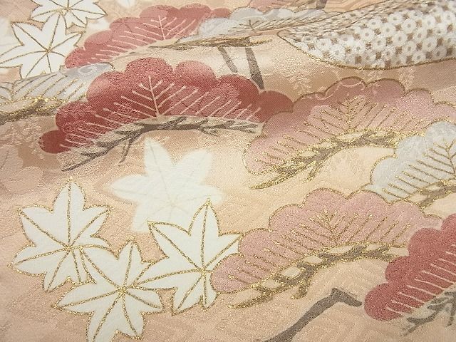 平和屋着物□極上 銀座きしや 訪問着 駒刺繍 霞草花文 金彩 たとう紙