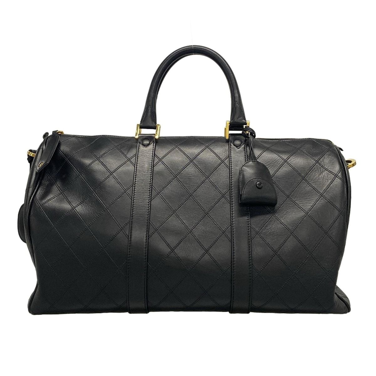 CHANEL(シャネル) ボストンバッグ ビコローレ 黒 ゴールド金具