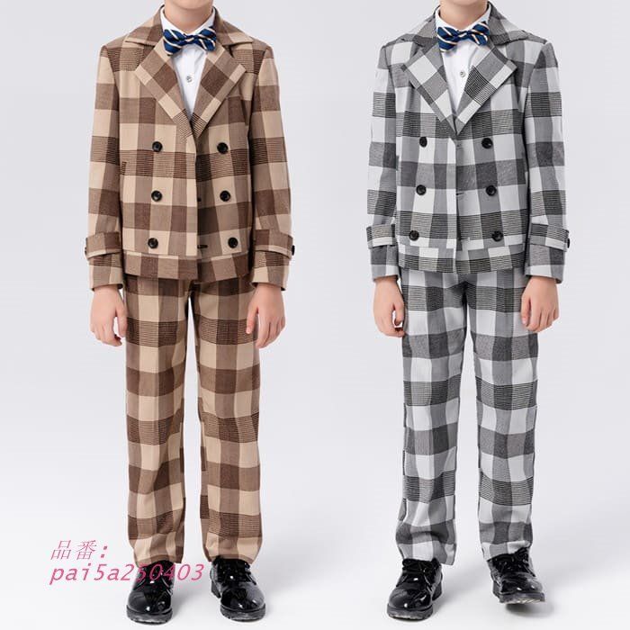 小学生 男の子 小学校 卒業式 卒園式 入学式 チェック柄 パンツ 子供 入園式 シャツ 男子 フォーマル 4点セット ジャケット 発表会 スーツ七五三 結婚式 pai5a250403