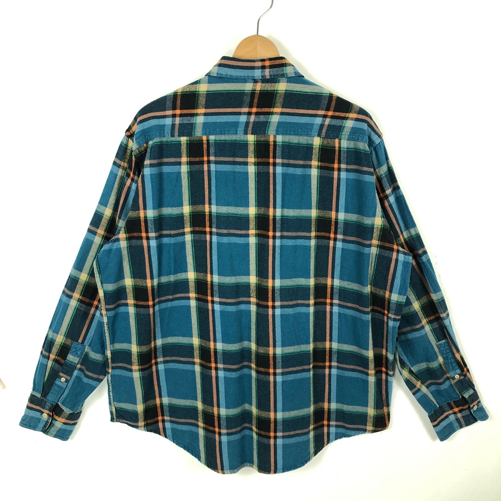 ティンバーランド timberland ネルシャツ チェック 青 XL 古着 n039834  