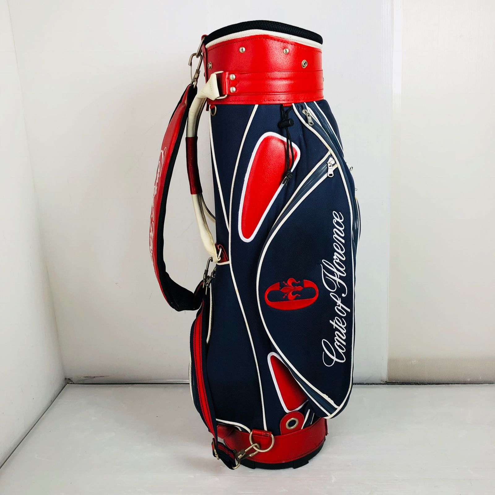 コンテオブフローレンス ネイビー レッド キャディバッグ ゴルフバッグ ゴルフ Conte de Florence コンテオブフローレンス ネイビー レッド