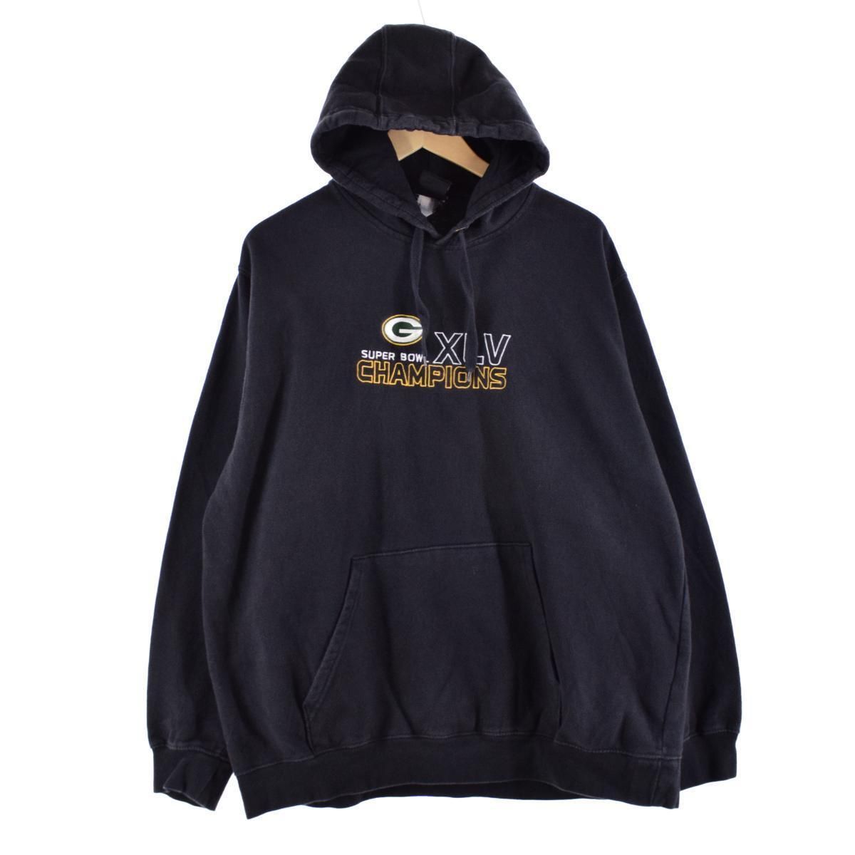 古着 NFL APPAREL NFL GREEN BAY PACKERS グリーンベイパッカーズ スウェットプルオーバーパーカー メンズXL/eaa300533