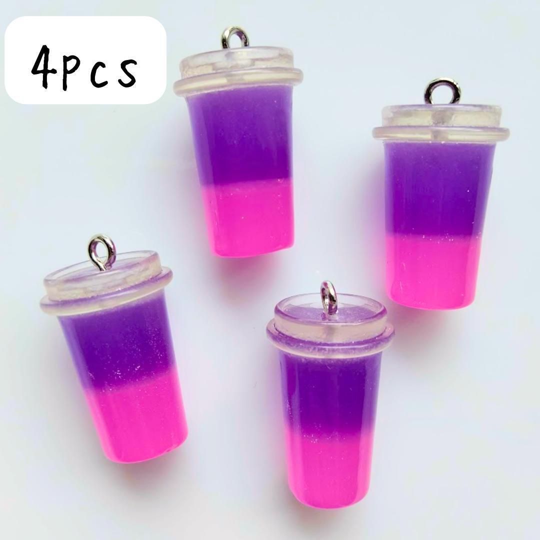 ドリンクチャーム スイーツ 紫 ピンク ハンドメイドパーツ まとめ売り 