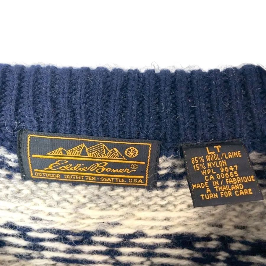 80s 90s Eddie Bauer エディーバウアー デザイン ニット 80s90sエディーバウアーEddie Bauerウールニットノルディック