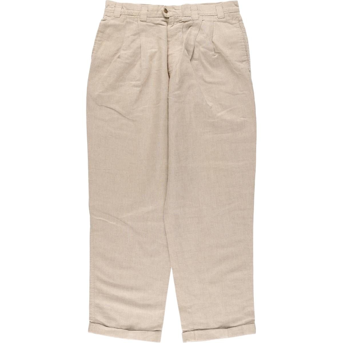 古着 90年代 リーバイス Levi s DOCKERS LOOSE FIT ツータック リネンパンツ スラックス メンズw34相当 ヴィンテージ|eaa535955