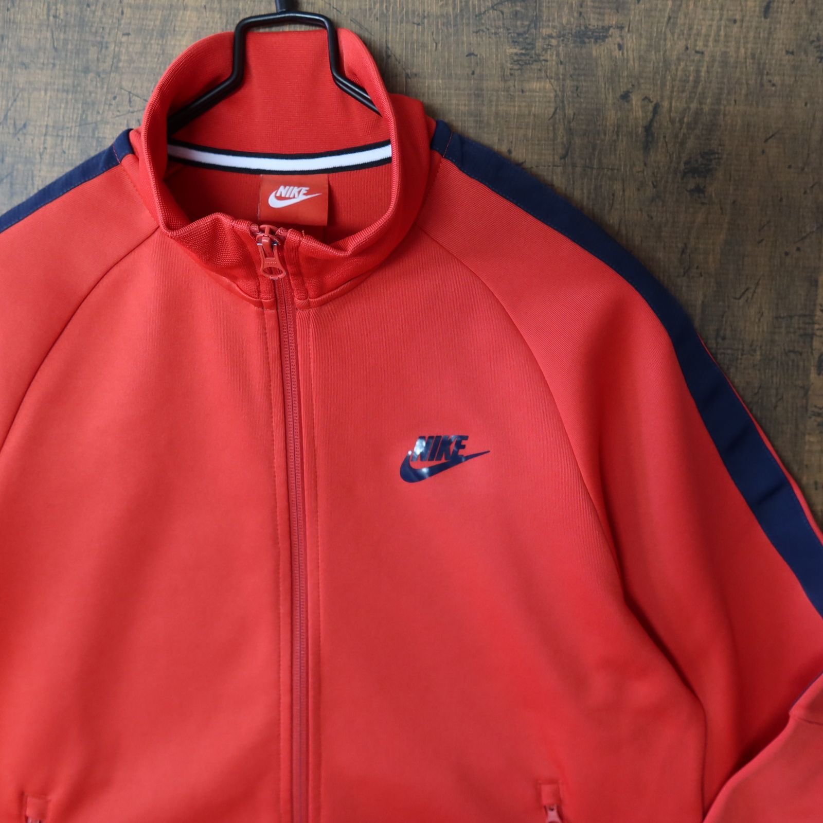 00s Vintage US古着☆NIKE ナイキ トラックジャケット 袖ライン 赤タグ 