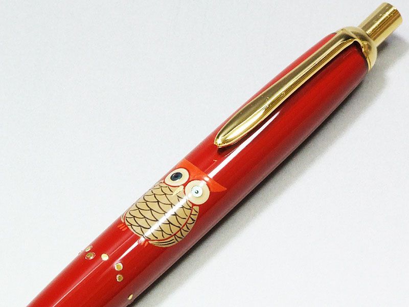 輪島塗 本うるし珠流筆（ボールペン）梟（赤） - メルカリ