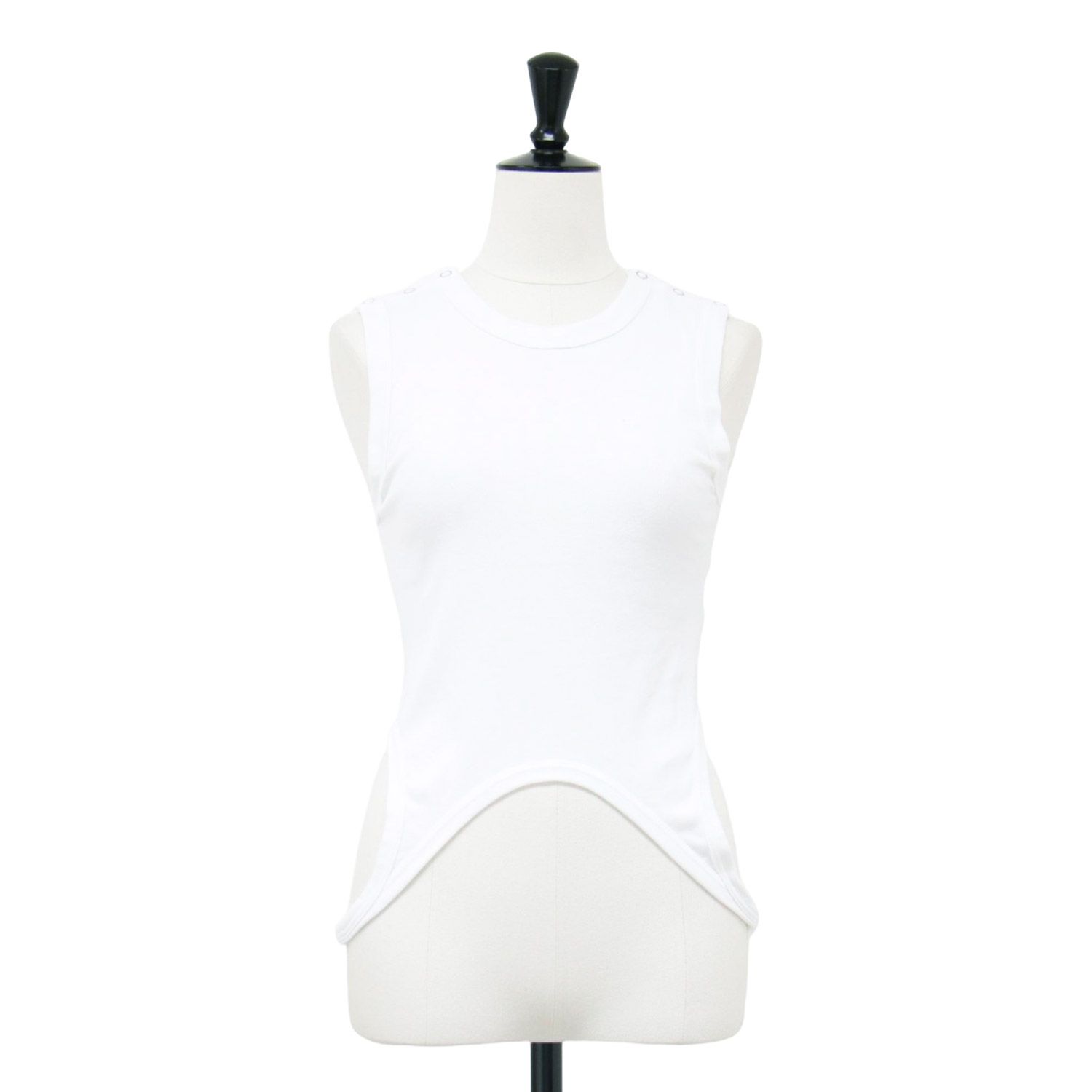 JANE SMITH ジェーンスミス タンクトップ ホワイト 白 サイズ 36 S | 24秋冬 コットン タンクトップ 24WCT- 632L | COTTON MILLING UP AND DOWN TANK TOP ノースリーブ レディース