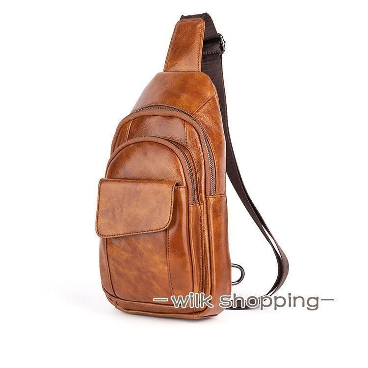 ボディバッグ メンズ 本革 2way 斜め掛け ショルダーバッグ 自転車 鞄
