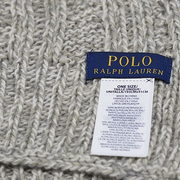 良品 ラルフローレン マフラー ケーブル編み グレー メンズ/レディース